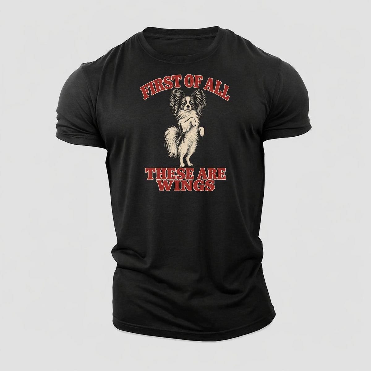 Papillon Dog Declarations Cotton T-Shirt – Black