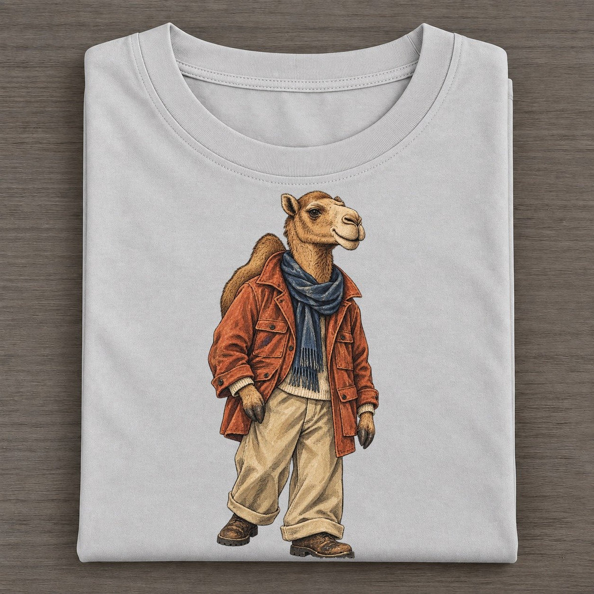 Dromedary Camel Wardrobe Portrait Wild Wardrobe Portraits Classic T-shirt – Grey