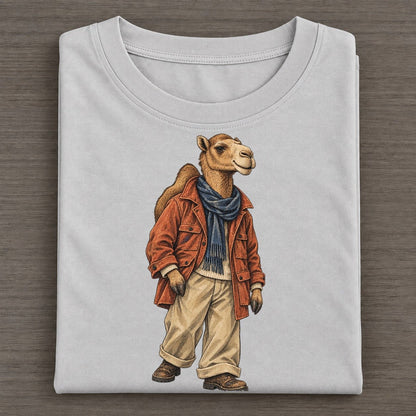 Dromedary Camel Wardrobe Portrait Wild Wardrobe Portraits Classic T-shirt – Grey