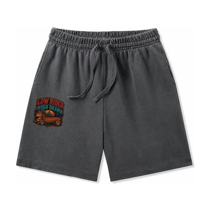 Low Rider High Drama Dachshund Washed Shorts – Dark Gray