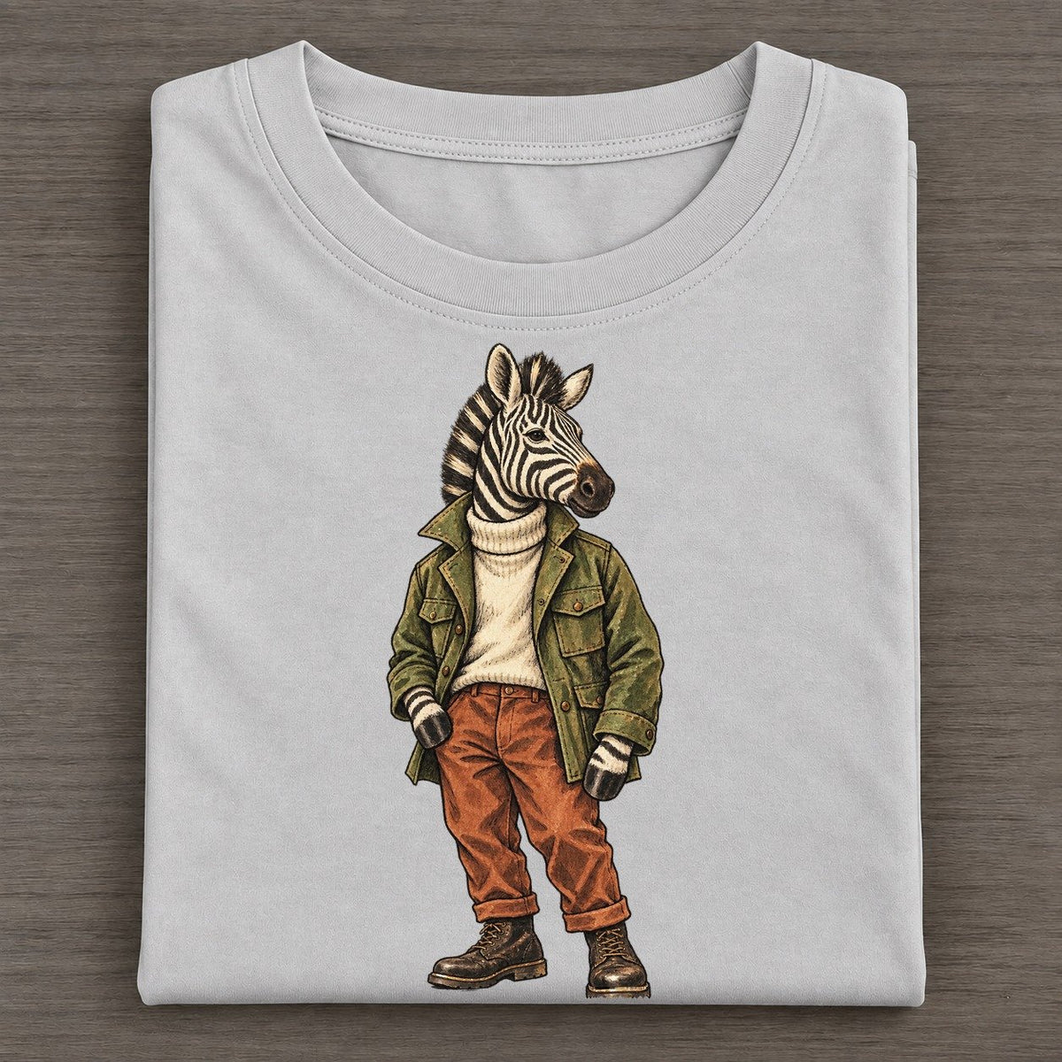 Zebra Wardrobe Portrait Wild Wardrobe Portraits Classic T-shirt – Grey
