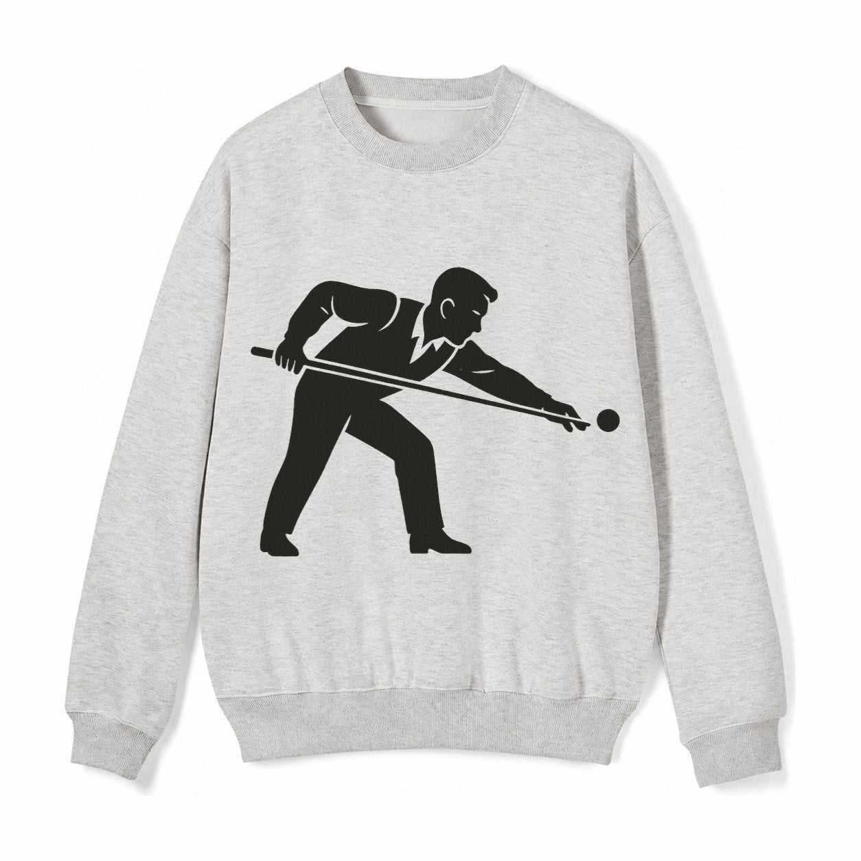 Pool Player Lining Up Shot Fleece Sweatshirt – Light Gray