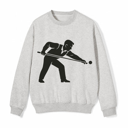 Pool Player Lining Up Shot Fleece Sweatshirt – Light Gray