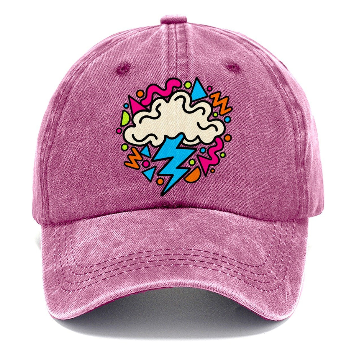 Squiggle Lightning Cloud Crazy Styles Classic Cap – Dusty Rose