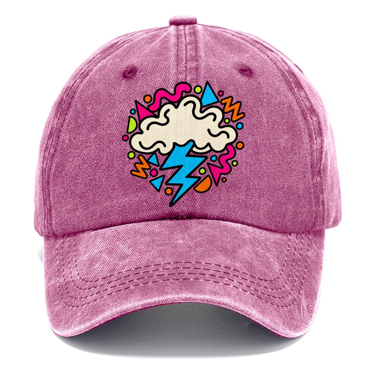 Squiggle Lightning Cloud Crazy Styles Classic Cap – Dusty Rose