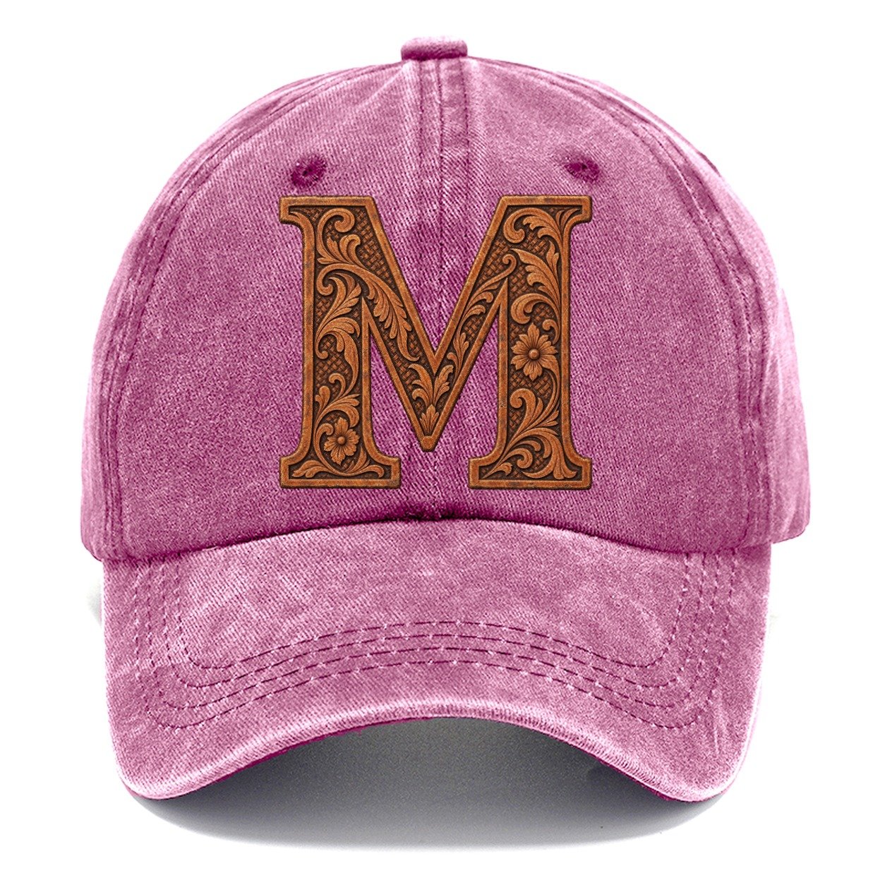 Tooled Leather M Monogram Classic Cap – Dusty Rose