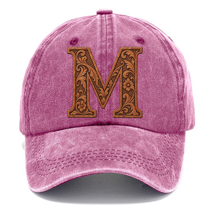 Tooled Leather M Monogram Classic Cap – Dusty Rose