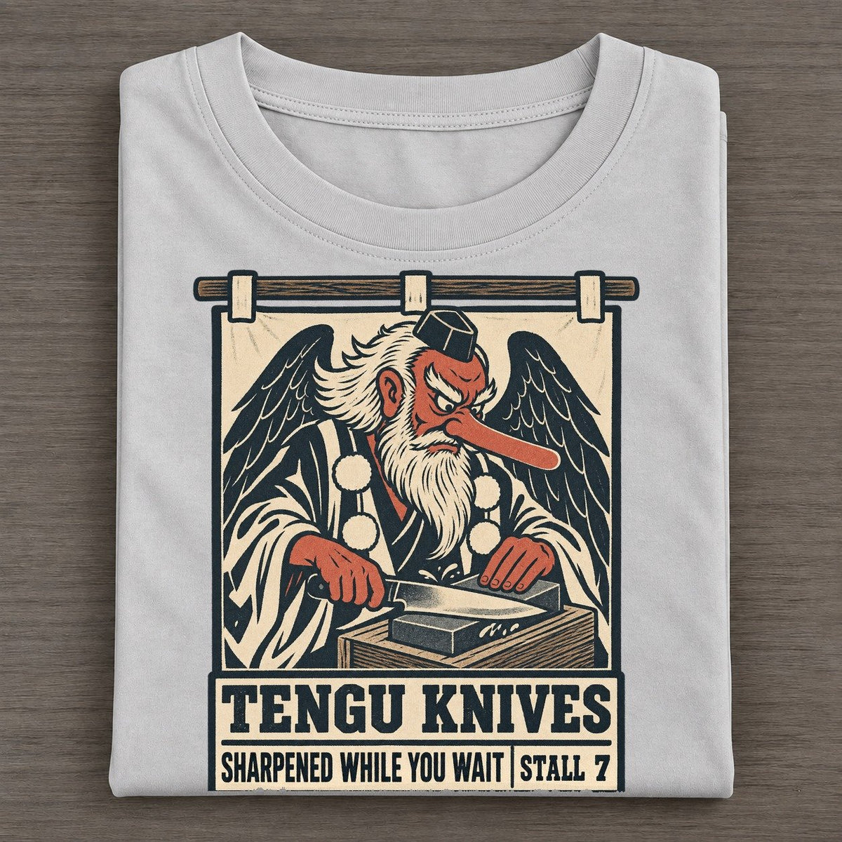 Tengu Knives Yokai Night Market Classic T-shirt – Grey