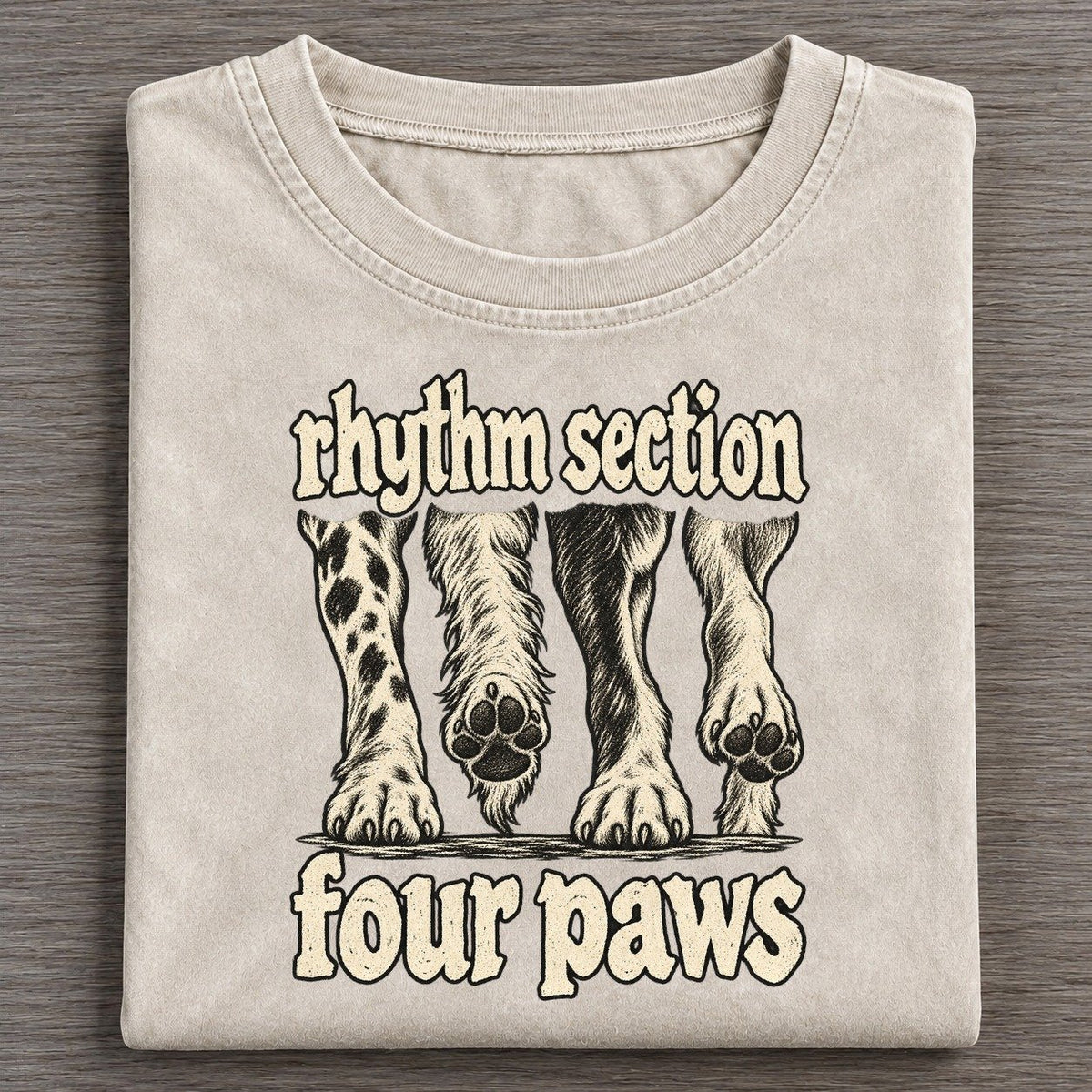 Four Dog Paws In A Row Seen From The Front Mid Stride Bark For Me Vintage T-shirt – Off White