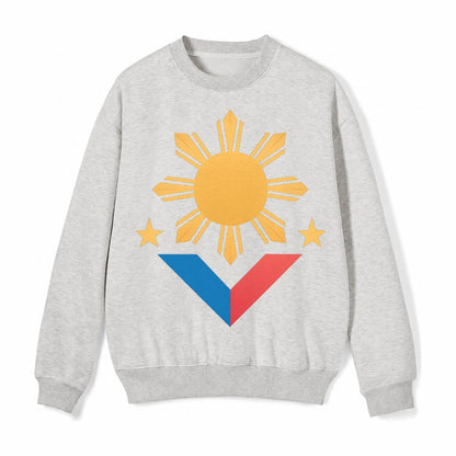 Philippines Flag Sun And Fleece Sweatshirt – Light Gray