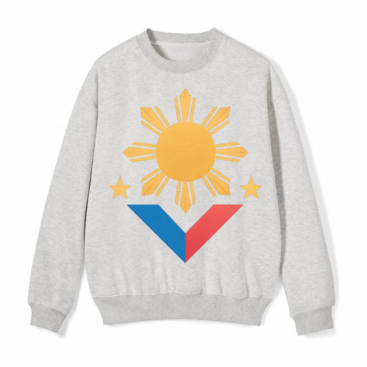 Philippines Flag Sun And Fleece Sweatshirt – Light Gray