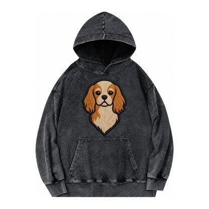 Cavalier King Charles Spaniel Modern G Vintage Washed Hoodie – Black