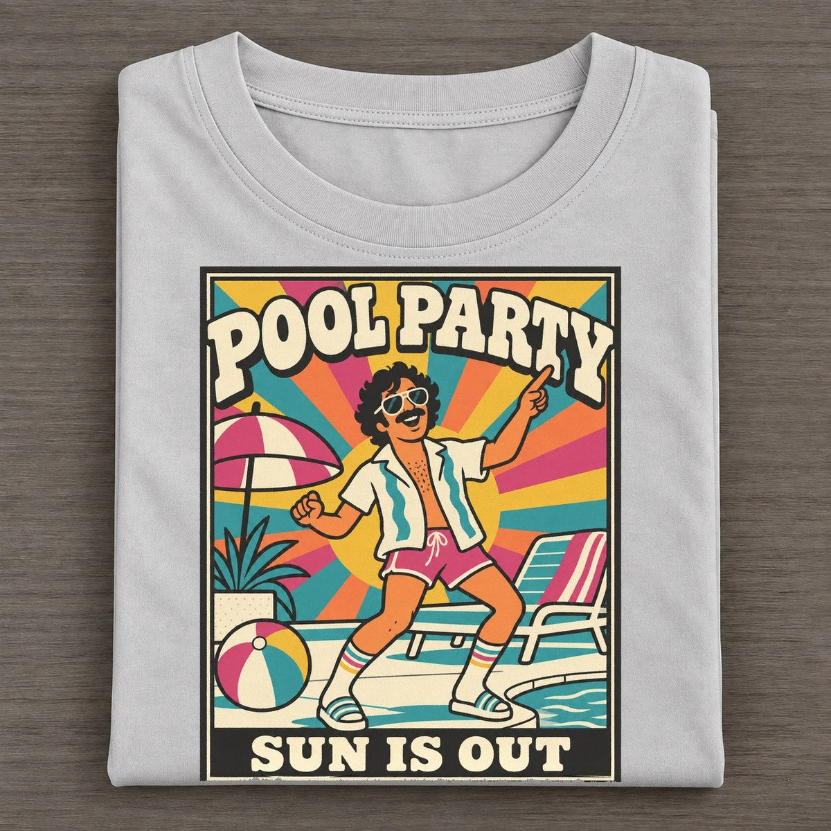 Poolside Boogie Bodies Classic T-shirt – Grey