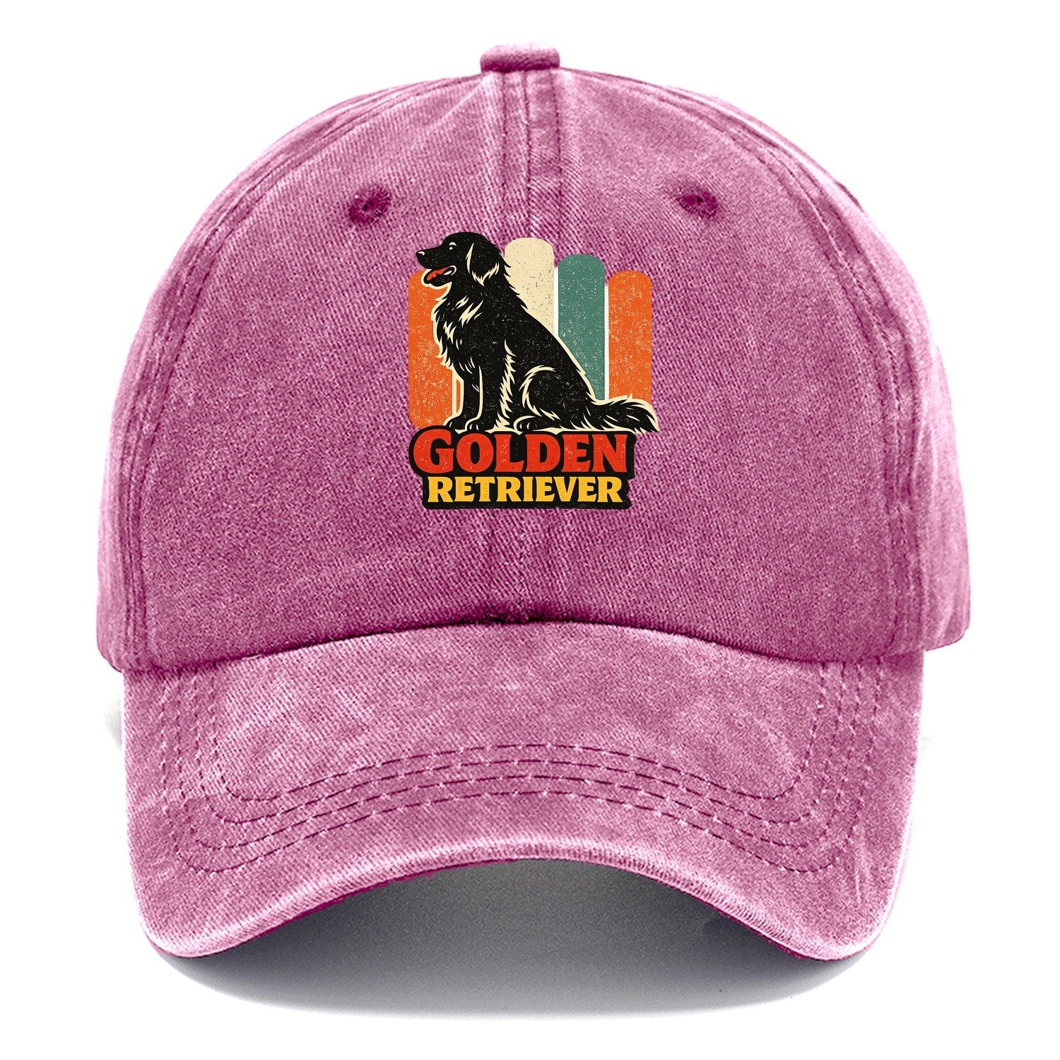 Retro Golden Retriever Silhouette Classic Cap – Dusty Rose