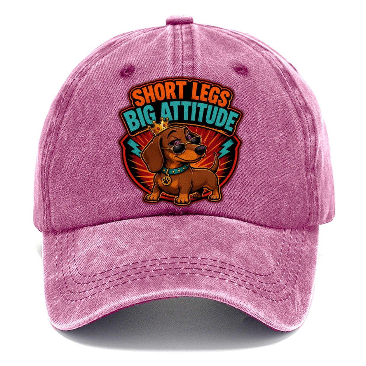 Short Legs Big Attitude Dachshund Classic Cap – Dusty Rose