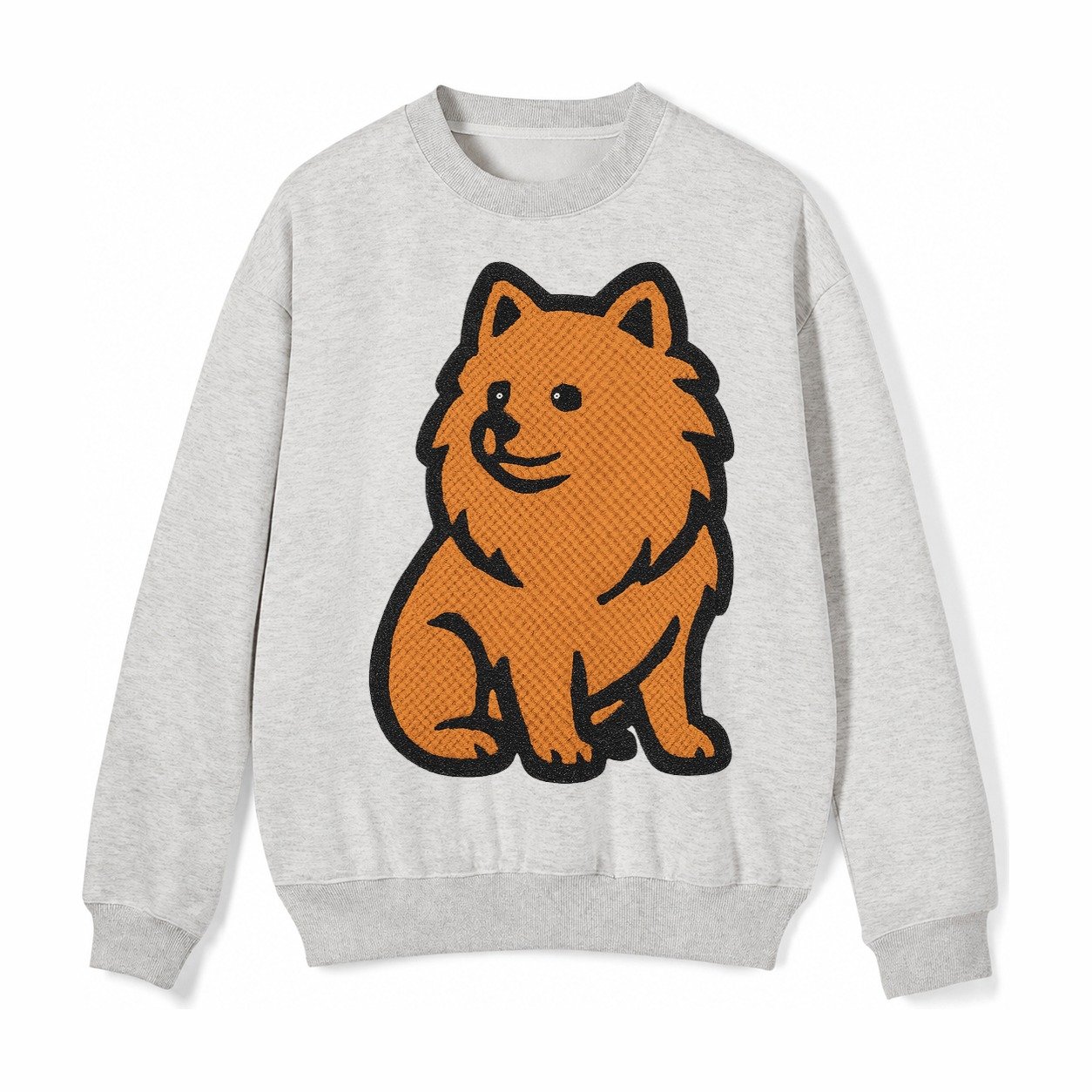 Pomeranian Orange Fluffy Charm Fleece Sweatshirt – Light Gray