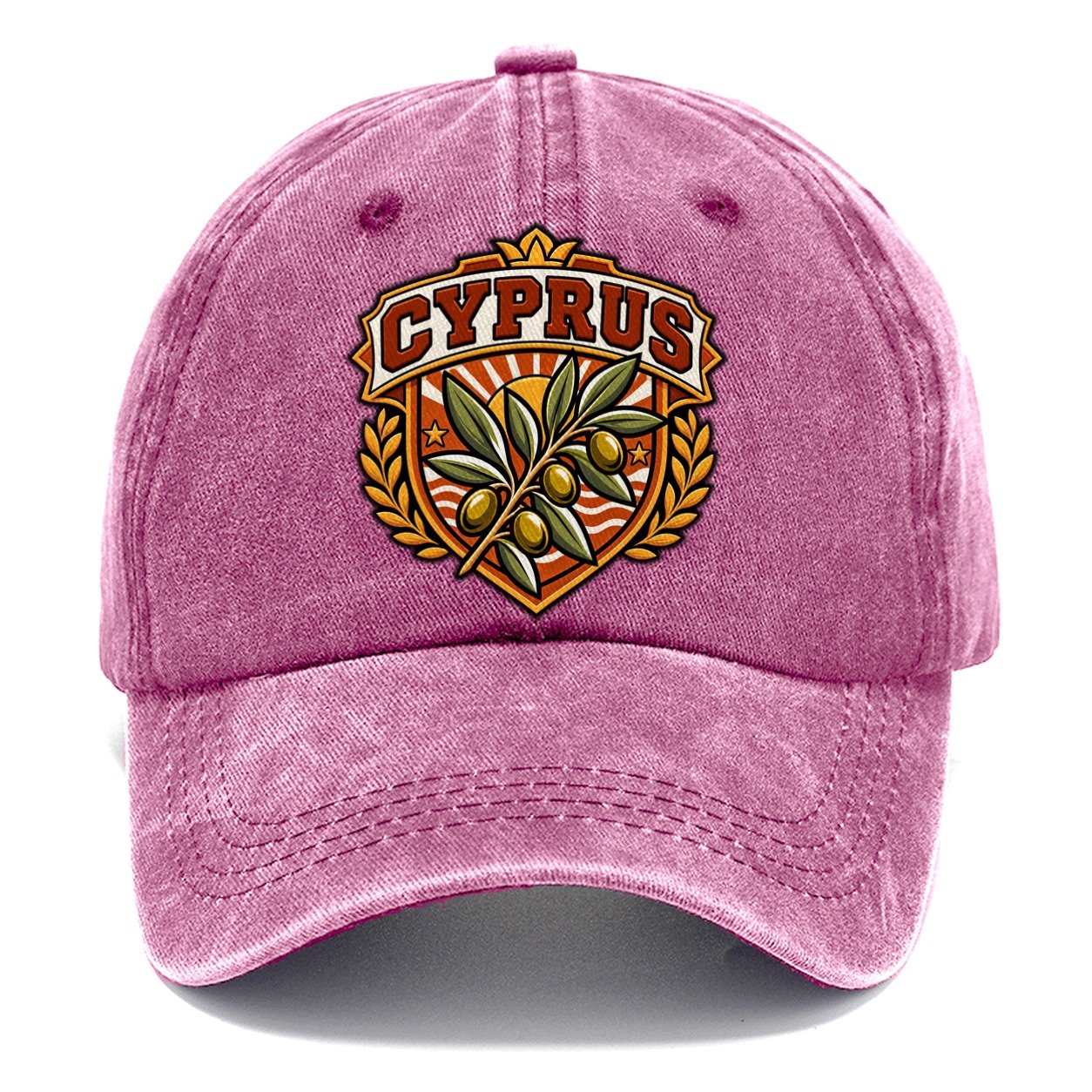 Cyprus Retro Badge Country Logos Classic Cap – Dusty Rose