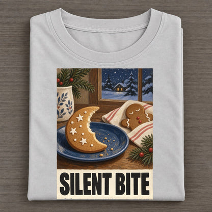 Silent Bite Painted Pop Culture Pun Classic T-shirt – Grey