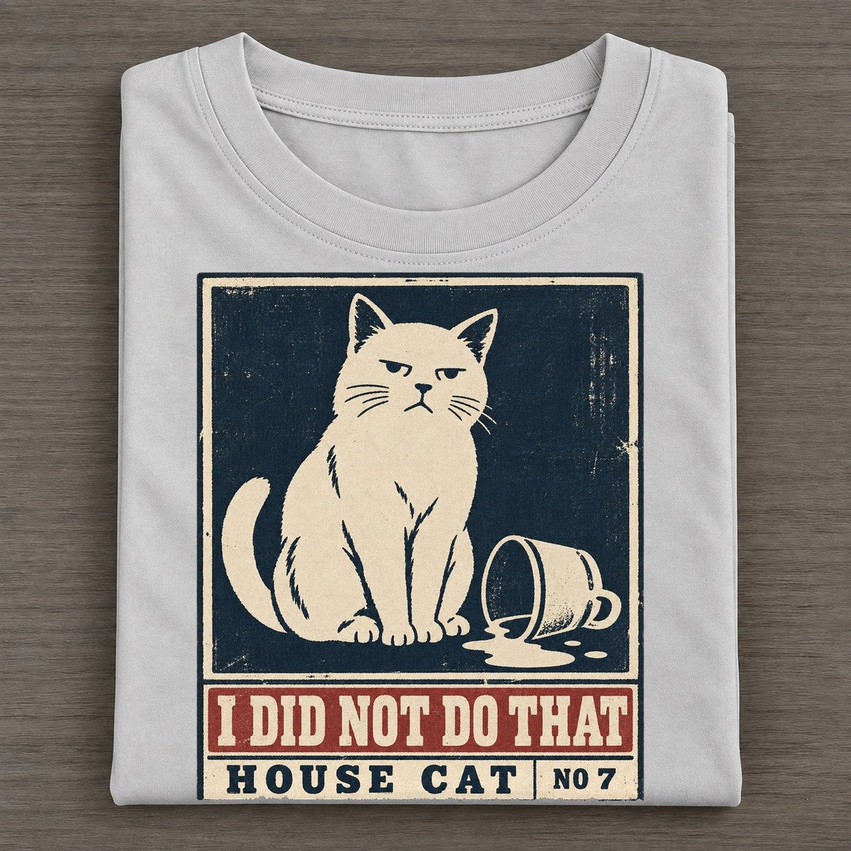 I Did Not Do That Neko Says No Classic T-shirt – Grey