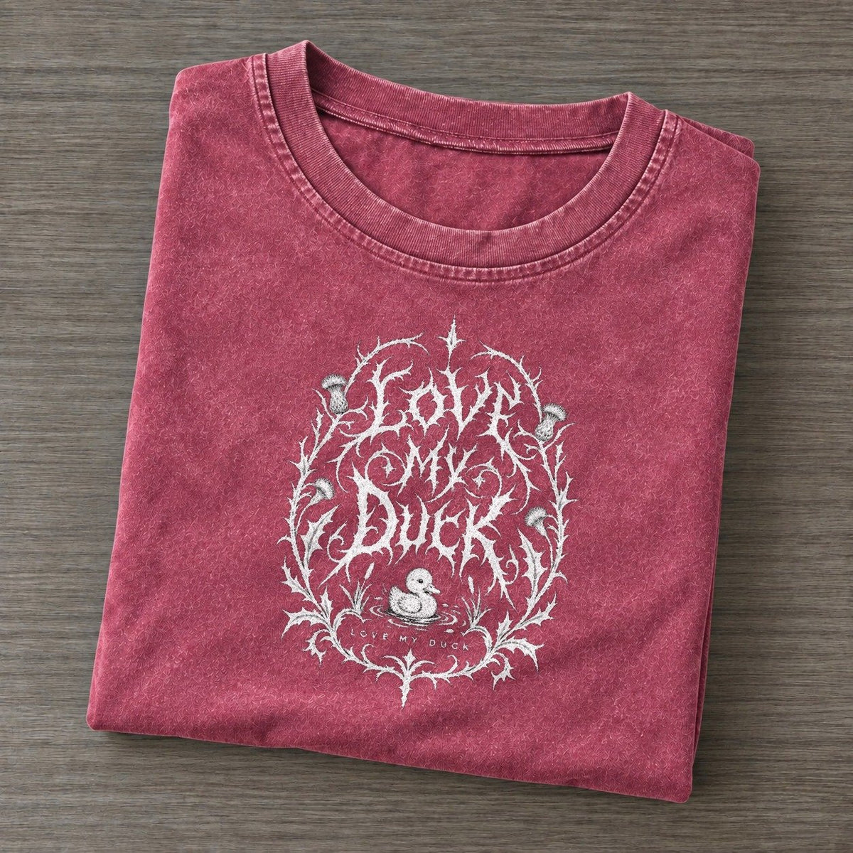 Love My Duck Unreadable Feelings Vintage T-shirt – Raspberry