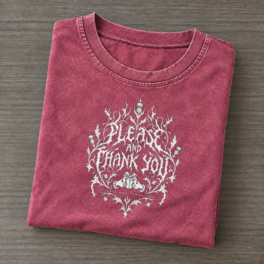 Please And Thank You Unreadable Feelings Vintage T-shirt – Raspberry