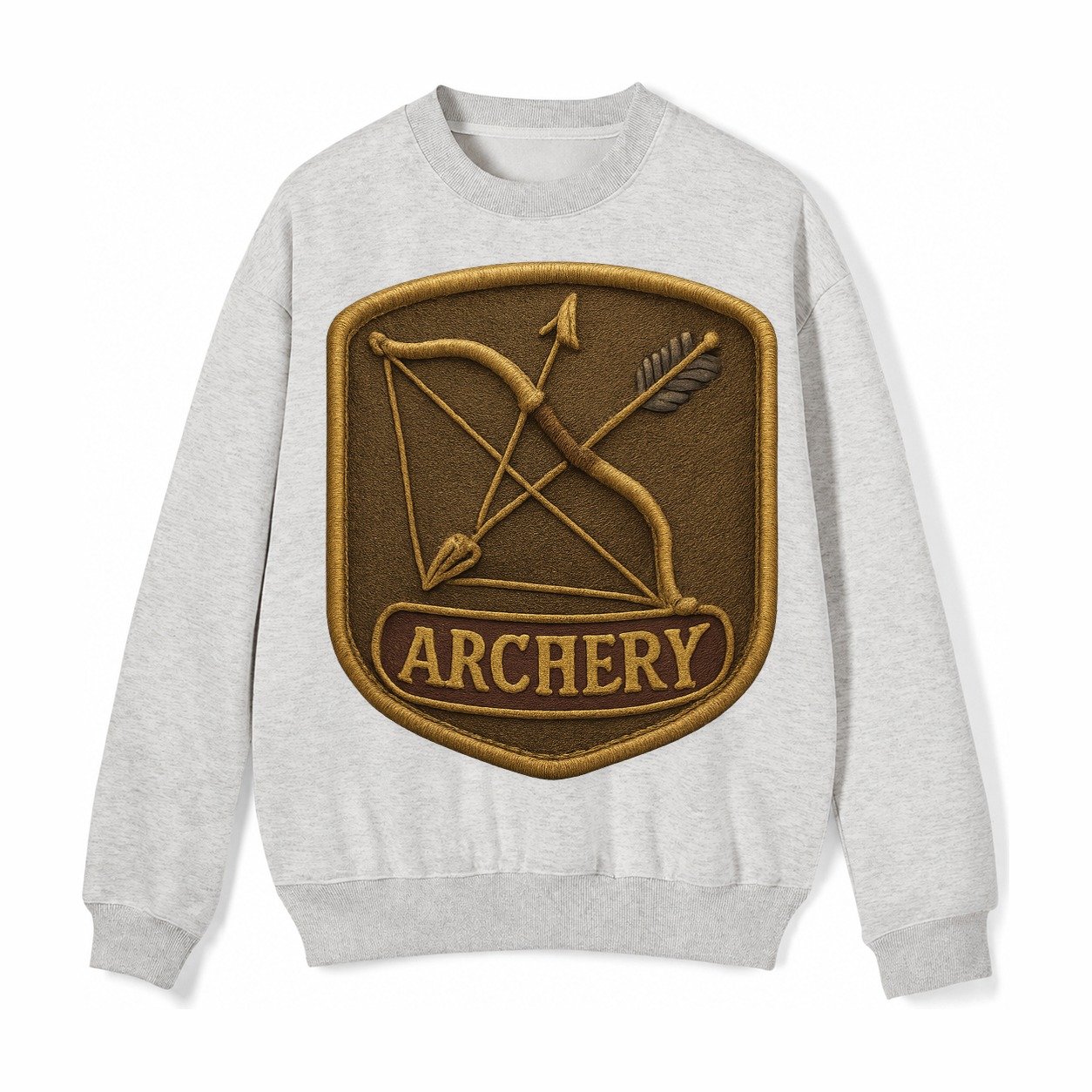 Bow And Arrow Crossed Archery Enthusiast Fleece Sweatshirt – Light Gray
