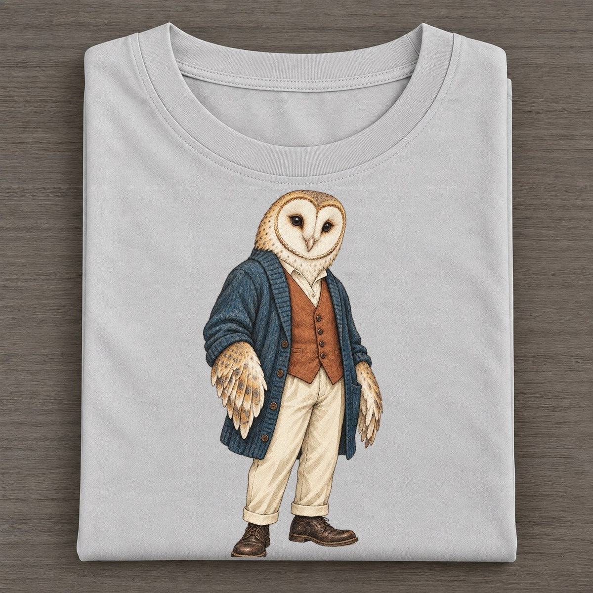 Barn Owl Wardrobe Portrait Wild Wardrobe Portraits Classic T-shirt – Grey