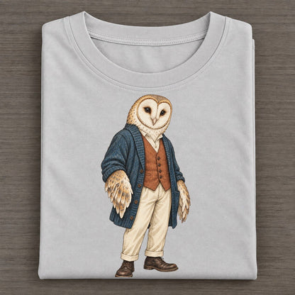 Barn Owl Wardrobe Portrait Wild Wardrobe Portraits Classic T-shirt – Grey