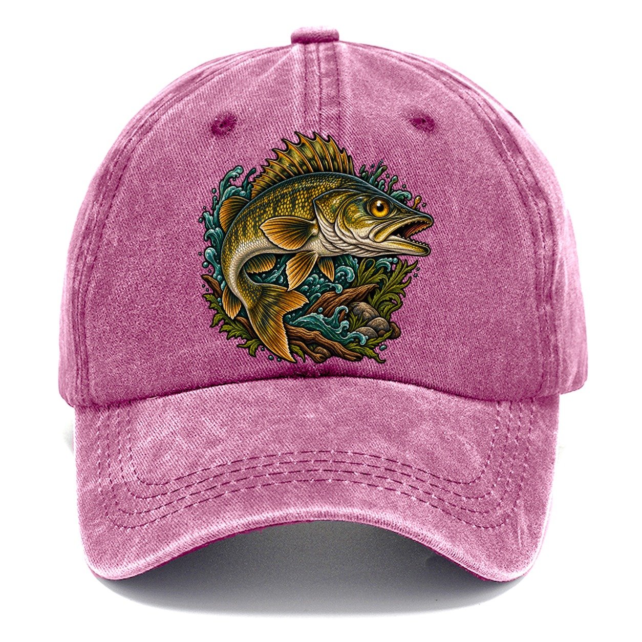 Walleye Golden Eye Fishing Club Classic Cap – Dusty Rose
