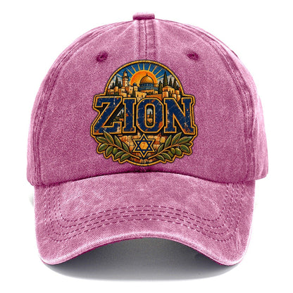 Zion Block Letters Jerusalem Classic Cap – Dusty Rose