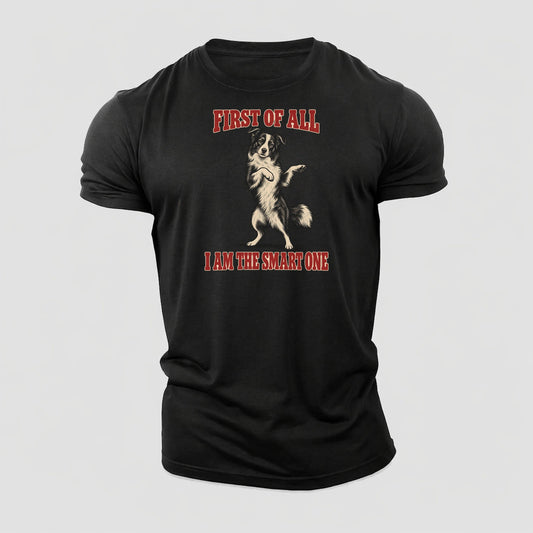 Border Collie Dog Declarations Cotton T-Shirt – Black