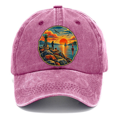 Harbor Jetty Sunset Fishing Club Classic Cap – Dusty Rose