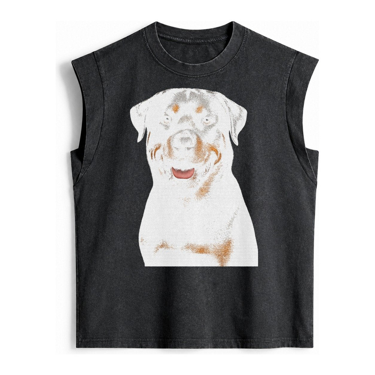 Rottweiler Powerful Guardian Vintage Washed Tank – Black