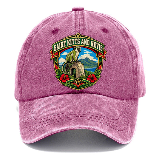 Saint Kitts And Nevis Retro Badge Country Logos Classic Cap – Dusty Rose