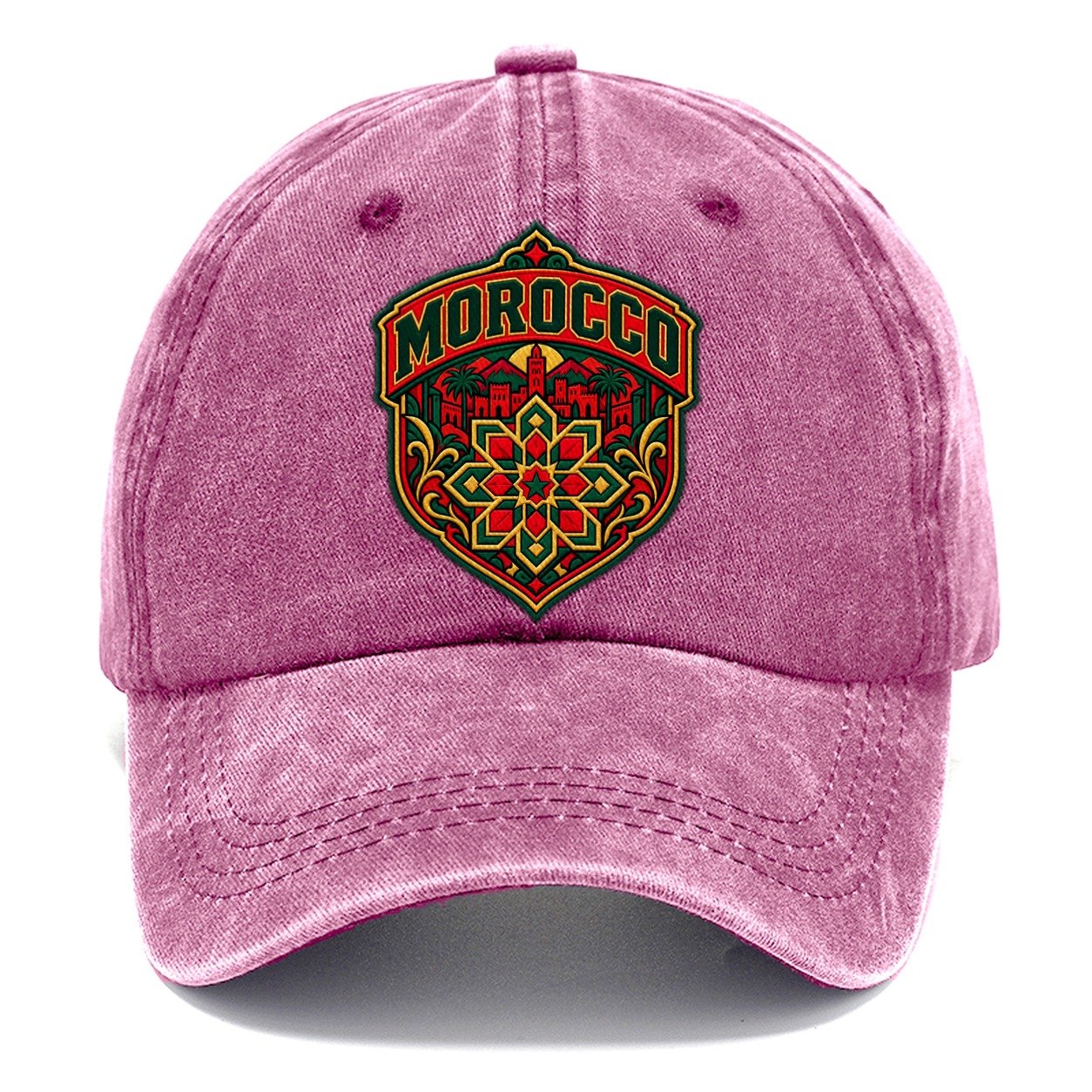 Morocco Retro Badge Country Logos Classic Cap – Dusty Rose