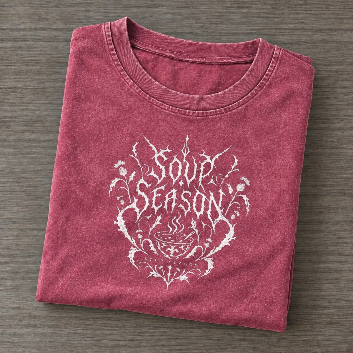 Soup Season Unreadable Feelings Vintage T-shirt – Raspberry