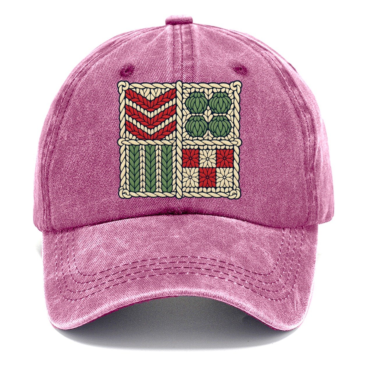 Textured Stitch Sampler Yarn Crafts Classic Cap – Dusty Rose