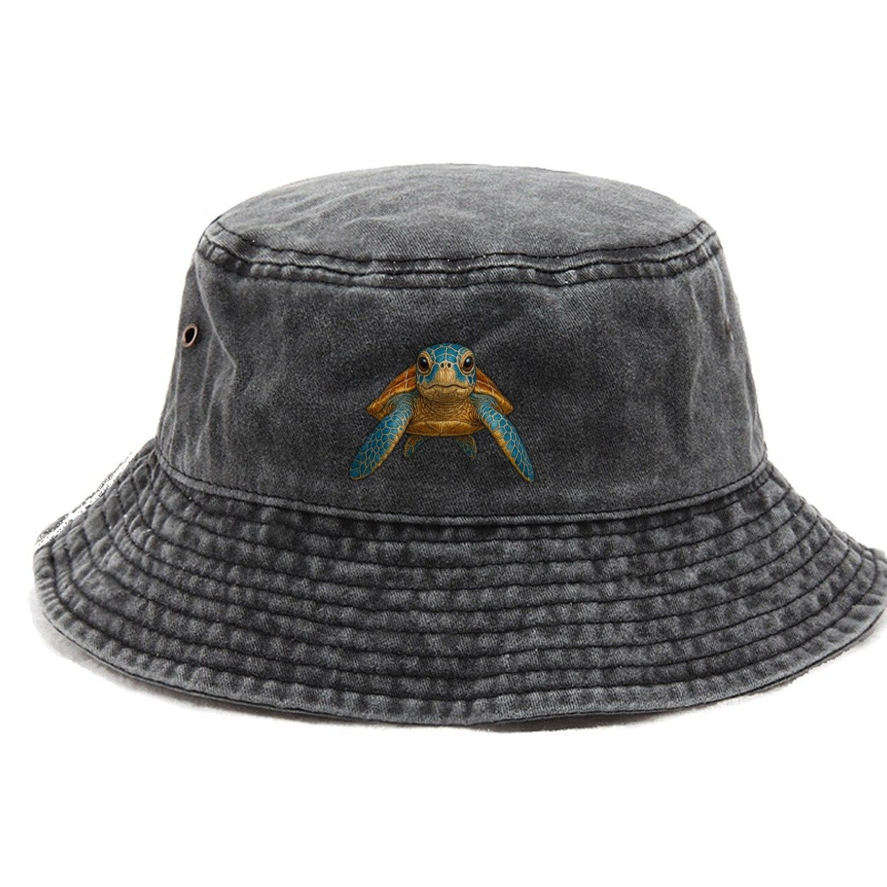 Sea Turtle Serenity Vintage Bucket Hat – Graphite