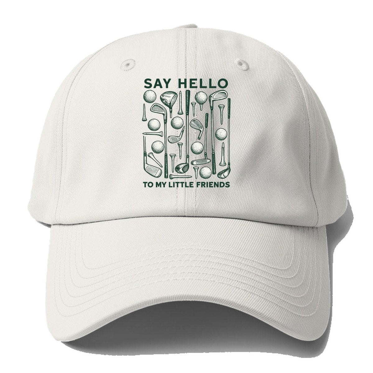 Say Hello Golf Friends Baseball Cap – Off White