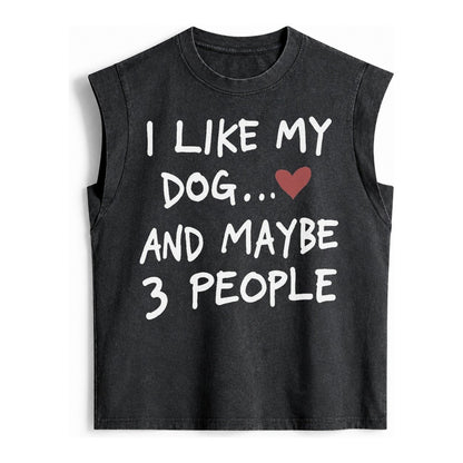 Dog Maybe 3 People Vintage Washed Tank – Black
