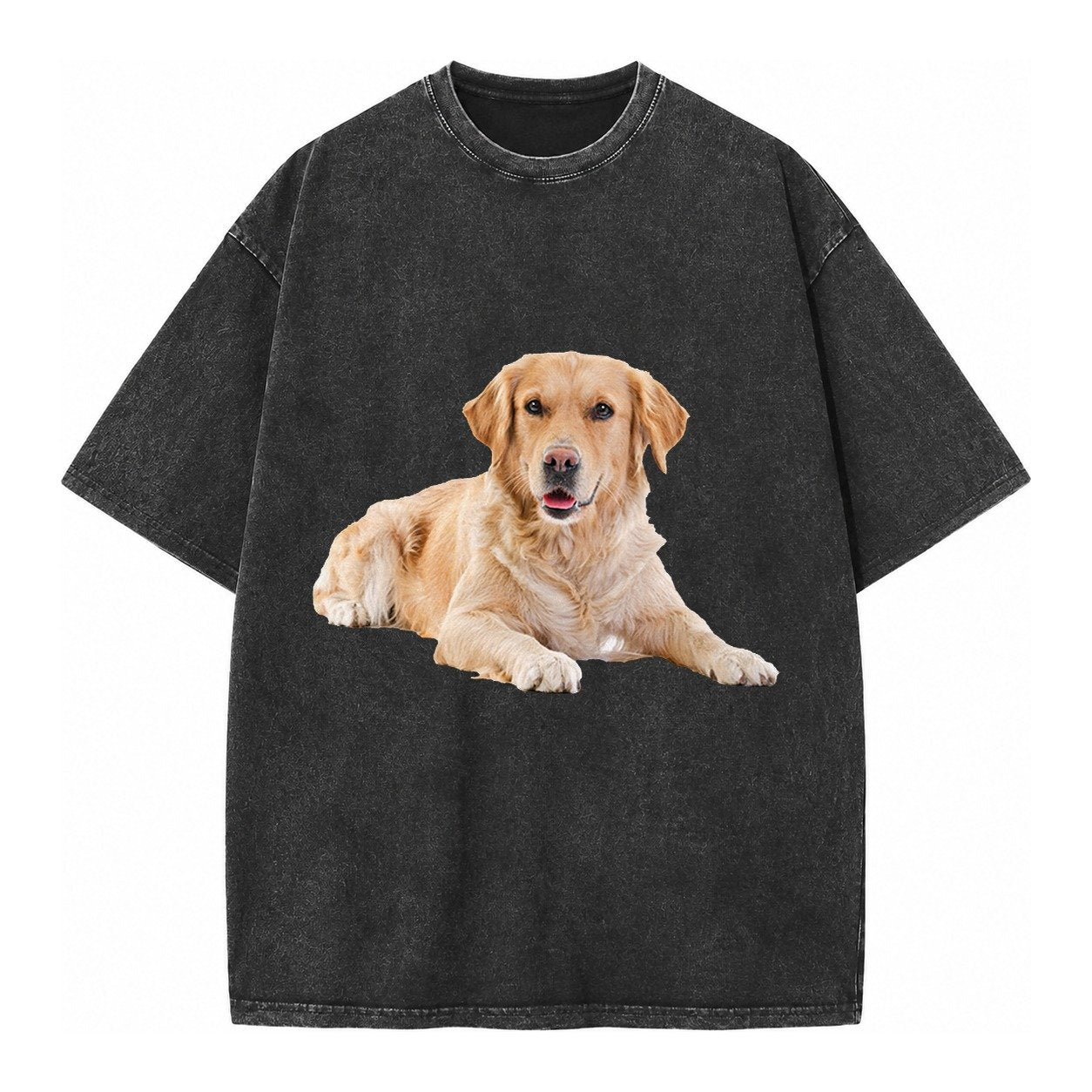 Golden Retriever Laying Dow Vintage T-shirt – Black