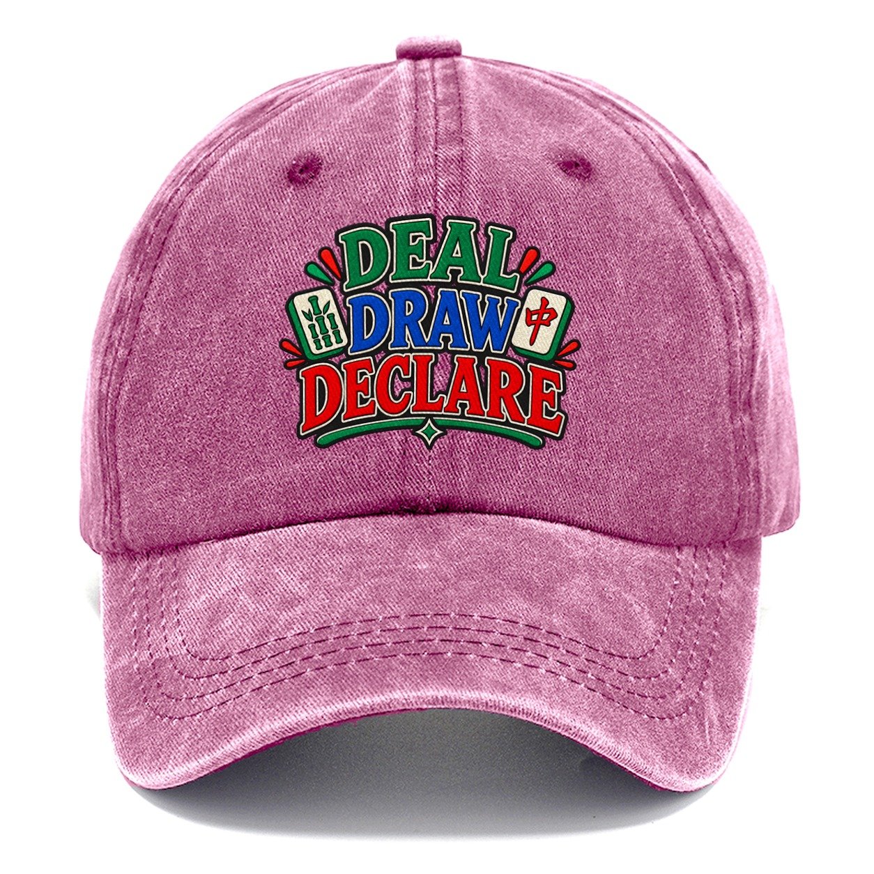 Deal Draw Declare Mahjong Game Night Classic Cap – Dusty Rose