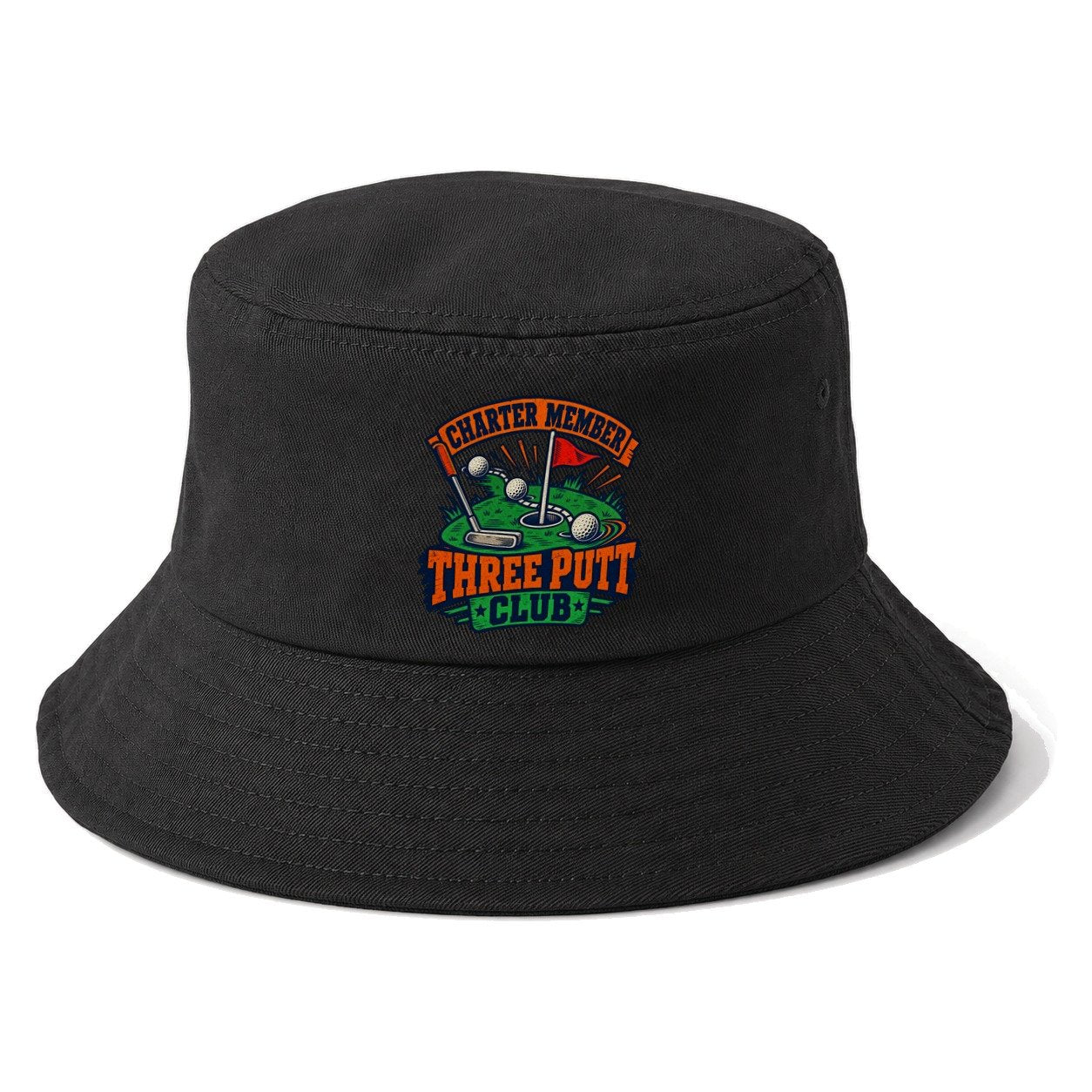 Three Putt Club Golf Life Bucket Hat – Black
