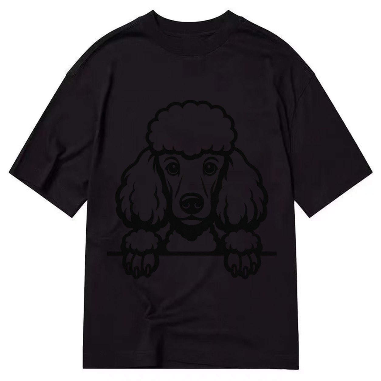 Standard Poodle Elaborate Grooming Pompoms On Paws Intellige Classic T-shirt – Black
