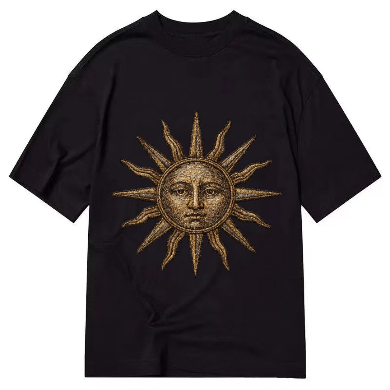 Sun Rays Vintage Sun With Radiating Beams Classic T-shirt – Black