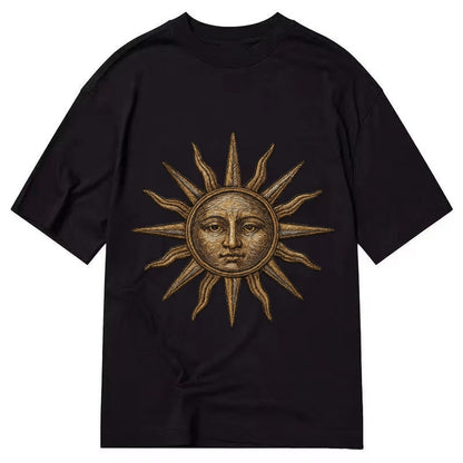 Sun Rays Vintage Sun With Radiating Beams Classic T-shirt – Black