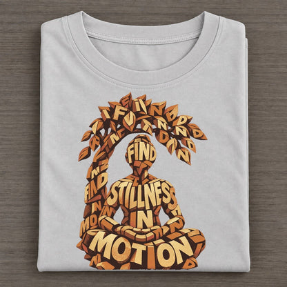 Meditation Under Leaves Letter Sculpture Classic T-shirt – Grey