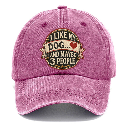 Dog and Maybe 3 People Vintage Badge Classic Cap – Dusty Rose