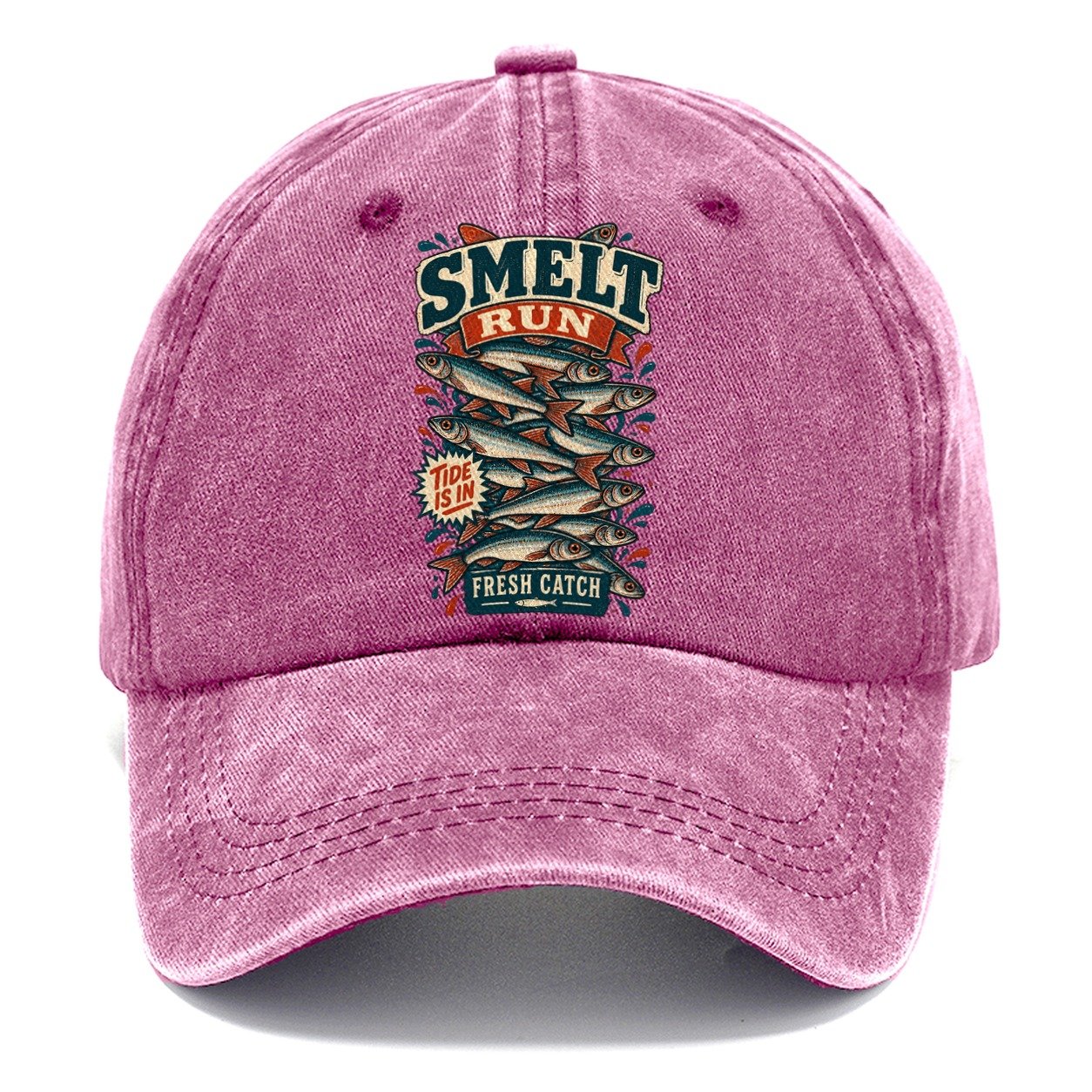 Smelt Run Column Fishing Club Classic Cap – Dusty Rose