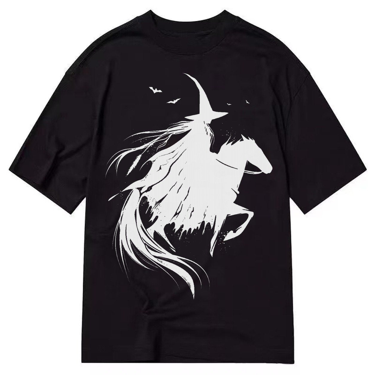 Witch On Horse Classic T-shirt – Black